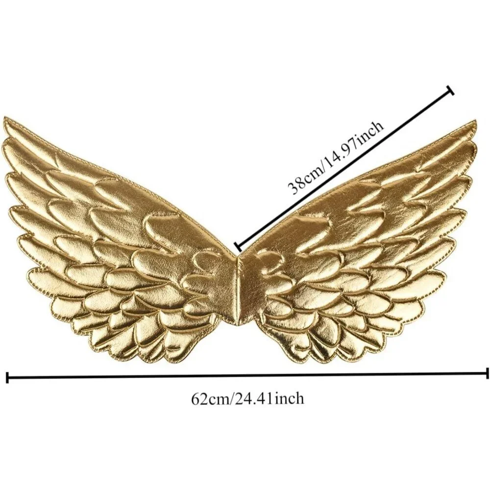 Halloween Cupid Costume Set Angel Wings Heart Headband Sunglasses Women